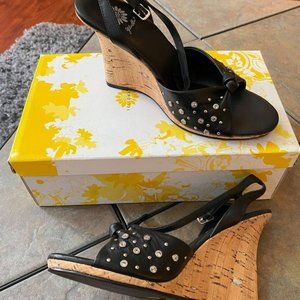 Yellow Box Wedge Sandals sz 7.5